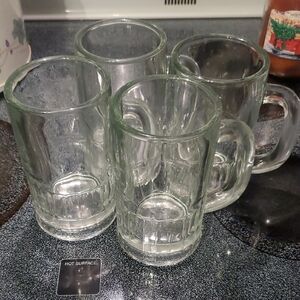Clear Glass Beer Mugs Set